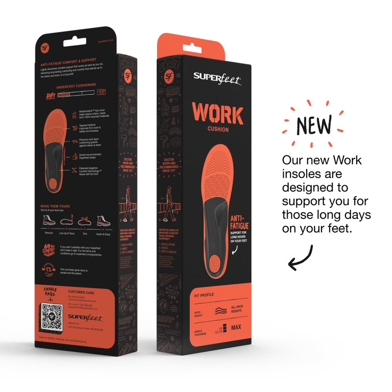 Superfeet Work Cushion - Trim-to-Fit Orthotic Shoe Inserts - Professional Grade - Men 11.5-13 / Women 12.5-14 - Image 2